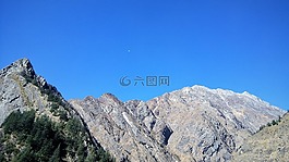 山峰,印度,天空