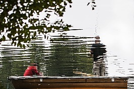 钓鱼者,spieglung,水