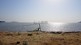 日落,海灘,發(fā)光