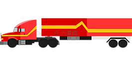 卡車,紅色,18輪