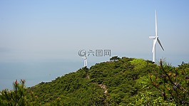風(fēng)車,山,海