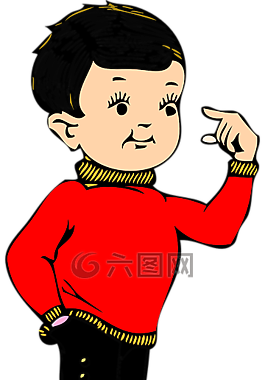 男孩,站在,手勢