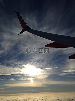 云,飛機,旅行