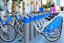 自行車,藍(lán)色,停車