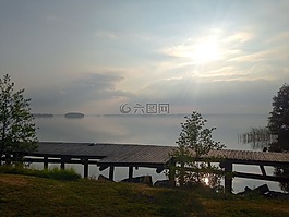 芬兰,湖,夏天