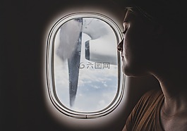 人,女子,飛機(jī)