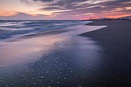 海,晚上,日落