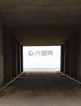 隧道,海滩,海洋