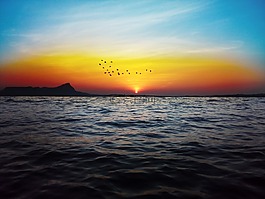 日落,景觀,自然