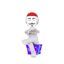 圣誕節(jié),白人男性,全身