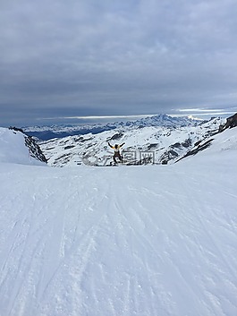 冬天,雪,滑雪