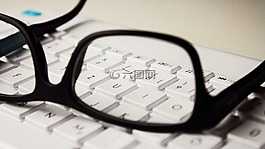 眼鏡,鍵盤,工作場所