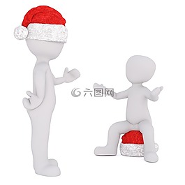 圣誕節(jié),白人男性,全身