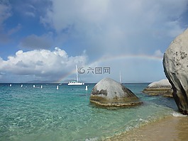 太陽,海灘,加勒比