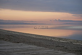 海灘,池塘,早上