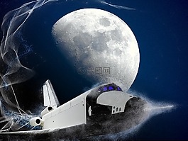 月球,空间,梭子