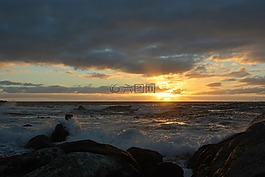 abendstimmung,日落,海