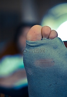 孔,袜子,脚趾