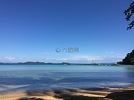 藍(lán)色,天空,海