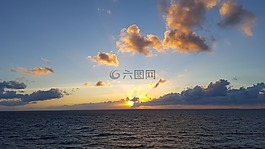 日落,北海,藍色