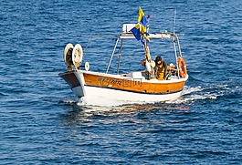 小船,捕魚,海