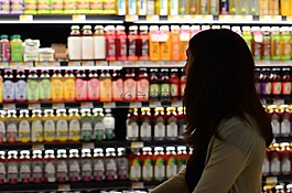 購(gòu)物,瓶,女子