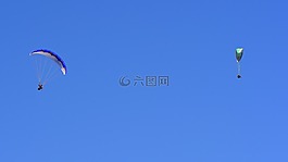 滑翔傘,夫婦,飛