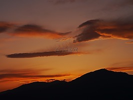 日落,大山,黃昏