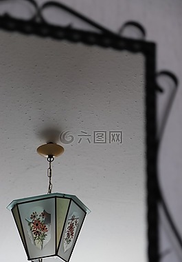 燈,鏡子,鏡像
