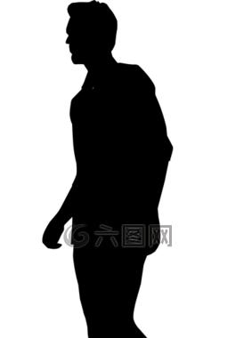 側(cè)影,走,男子