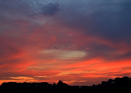 日落,余輝,天空