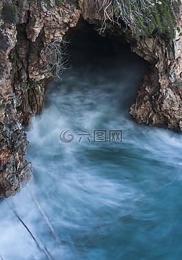 海洋,波,洞穴