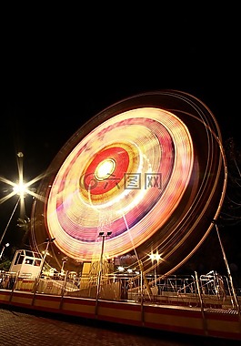 摩天輪,長(zhǎng)時(shí)間曝光,游樂(lè)園