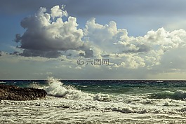 天空,海,云