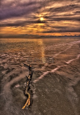 海灘,太陽能,hdr
