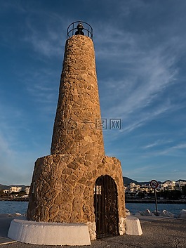 燈塔,天空,云