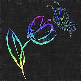 郁金香,花,蝴蝶