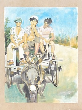 壁畫,撒丁島,驢