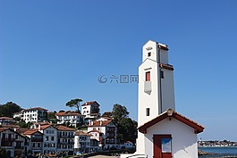 燈塔,法國(guó)的巴斯克海岸,天空