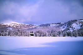 冬天,雪,山