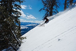 冬天,雪,山