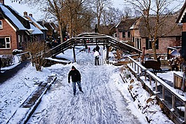 giethoorn,滑冰,冬天
