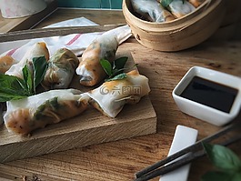 泰国卷,甘薯,蔬菜