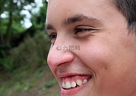 年輕人,微笑,男孩