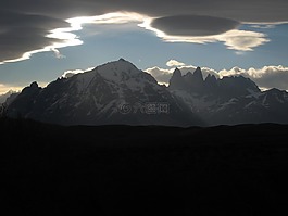 花崗巖山,云,ufo云