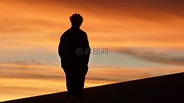 日落,阿塔卡馬,沙漠