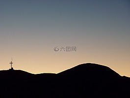 阿根廷,在沙漠的日落,安第斯山脈