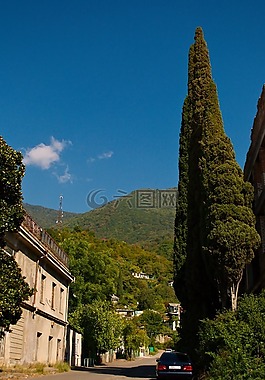 山,天空,景觀