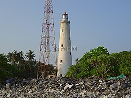 燈塔,光,島