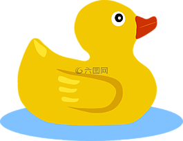 鴨,游泳,黃色